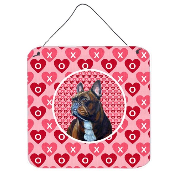 Micasa French Bulldog Valentines Love And Hearts Aluminium Metal Wall Or Door Hanging Prints MI236856